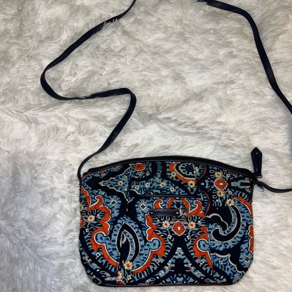 Vera Bradley Blue Crossbody Bag in Blue & Orange Paisley